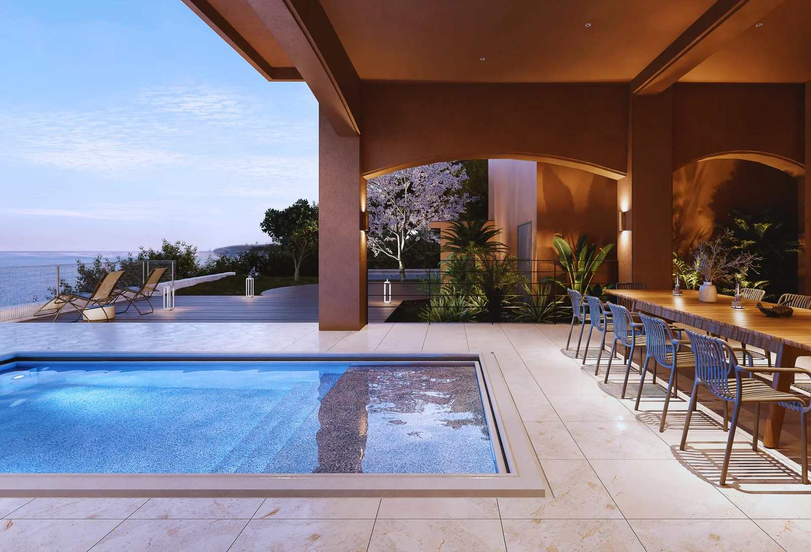 プライベートプールとサウナ