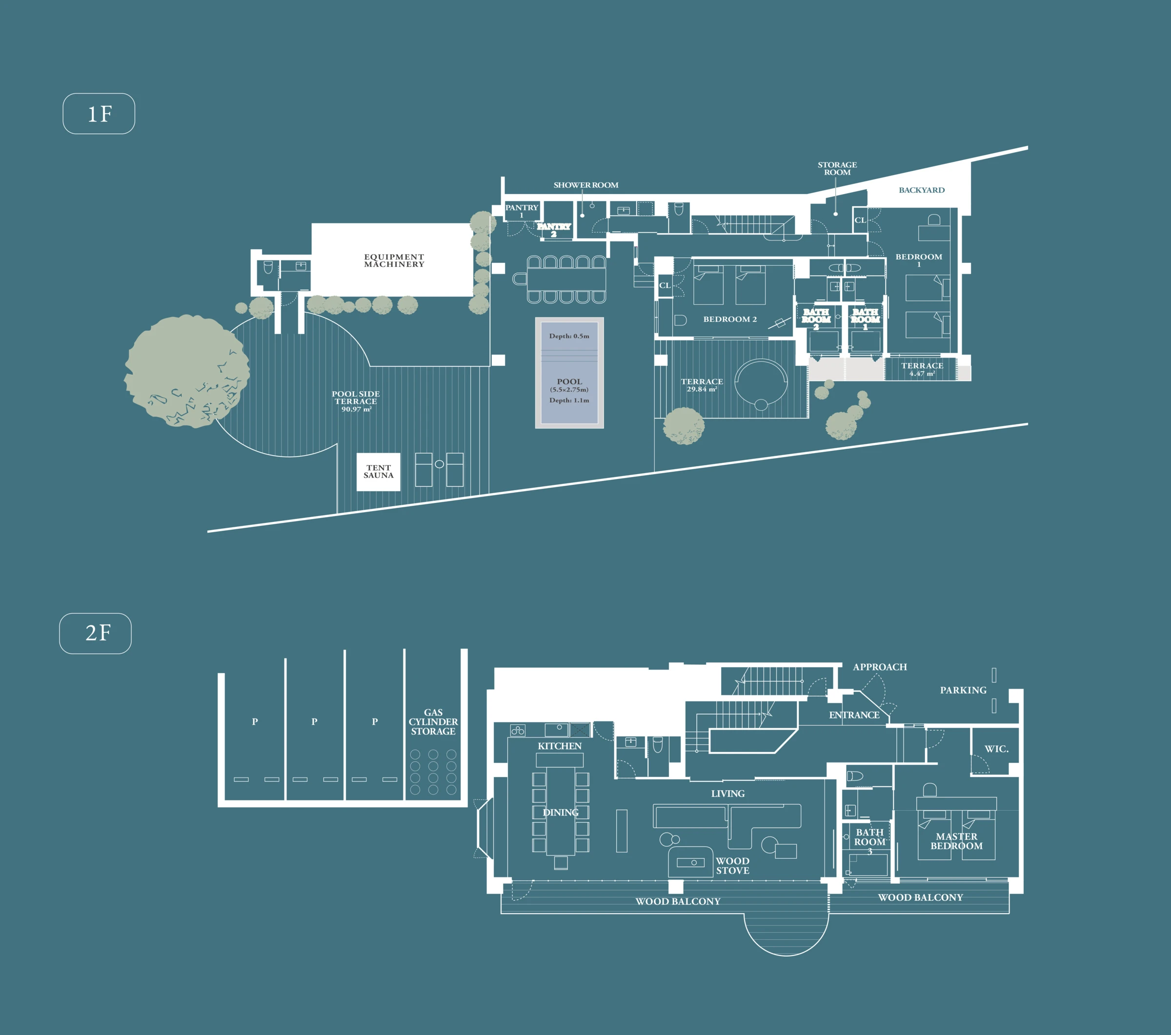 海ノ波音 間取り図 1F・2F